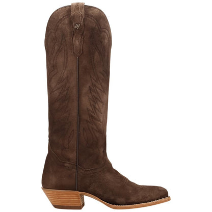 Dan Post Neon Prairie Women's Brown Suede Leather Western Boot - 15" Shaft, Narrow J Toe