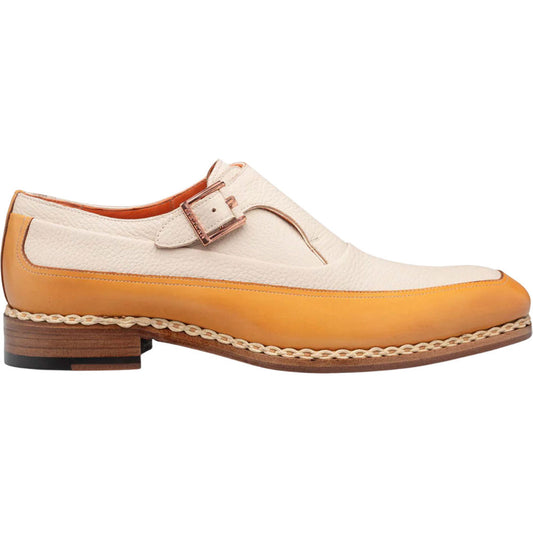Mezlan Men's Cadena Spectator Monk Strap in Camel/Bone