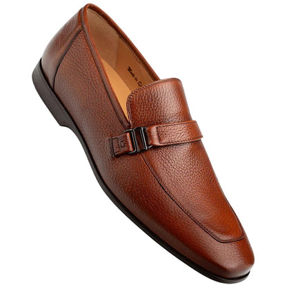 Mezlan Men's Alarcon Cognac Deer Leather Slip-On Luxury Loafer