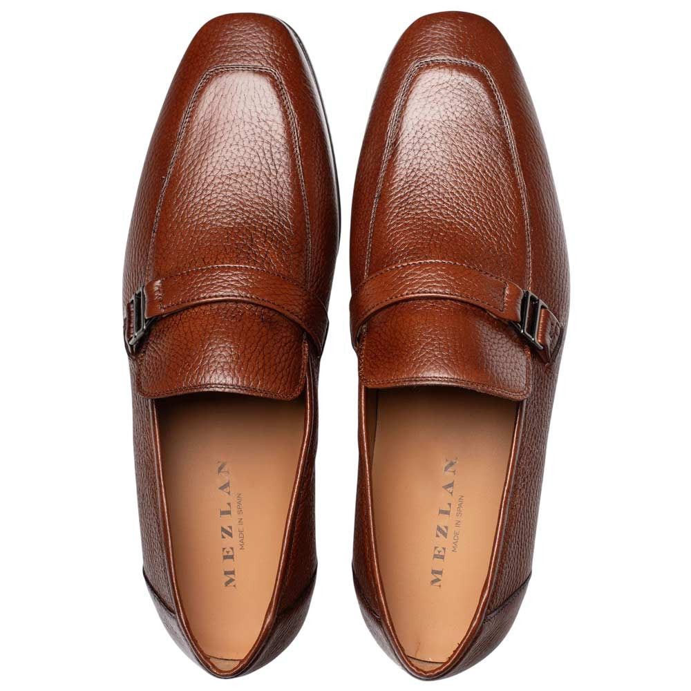 Mezlan Men's Alarcon Cognac Deer Leather Slip-On Luxury Loafer