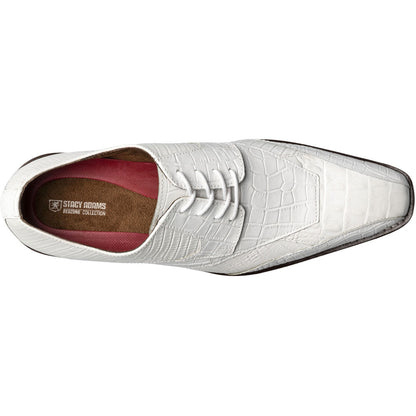 Stacy Adams Tristano Modified Bike Toe Oxford in White