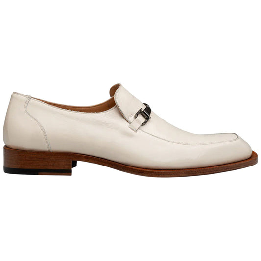 Mezlan Accola Men's Hi-Shine Textured Bone Dress Loafer