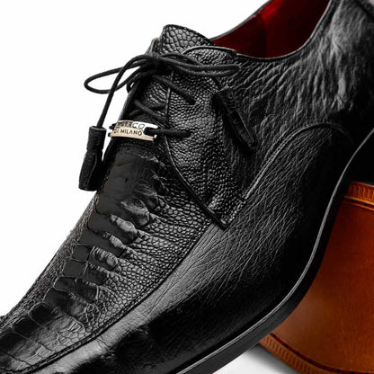 Andretti Black Men’s Genuine Ostrich Leg Dress Derby | Marco Di Milano