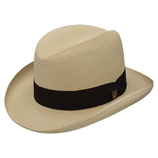 Dobbs El Dorado Sand Florentine Milan Straw Homburg Hat