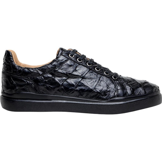 Belvedere Kingstone Black Men’s Genuine Pirarucu Sneakers