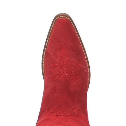 Dingo Suede White Snip Toe Western Boots for Women
