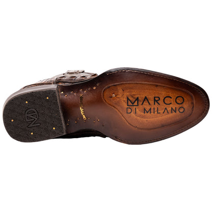 Phoenix Genuine Caiman Belly Skin Aged Brown Cowboy Boot | Marco Di Milano Western Boots