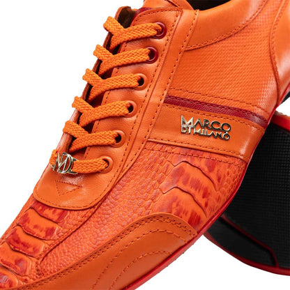 Marco Di Milano Portofino Ostrich Leg & Calf Sneaker - Orange