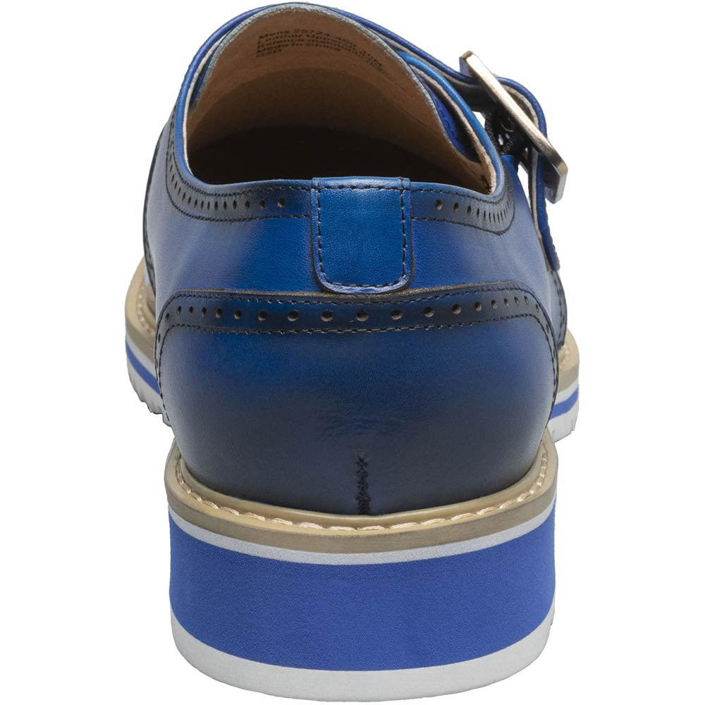 Stacy Adams Bartram Plain Toe Monk Strap in Blue
