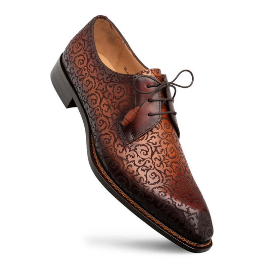 Mezlan Lontani Lace-Up Cognac/Rust Brogue Derby Shoes