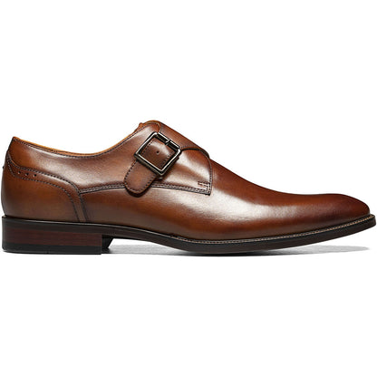 Florsheim Sorrento Cognac Plain Toe Single Monk Strap Men's Dress Shoes