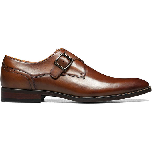 Florsheim Sorrento Cognac Plain Toe Single Monk Strap Men's Dress Shoes