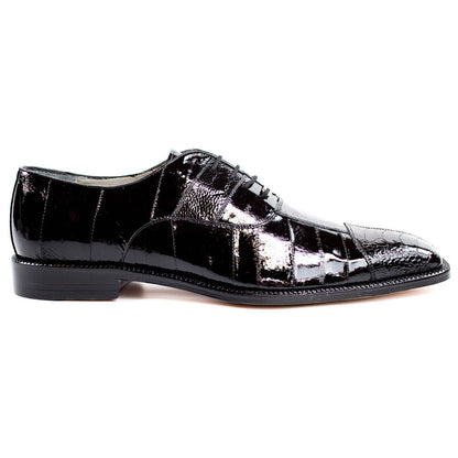 Belvedere Men's Oxfords Black Ostrich & Eel Shoe