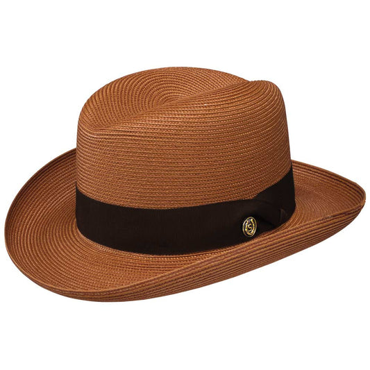 Stetson El Dorado Copper Florentine Milan Straw Homburg Hat