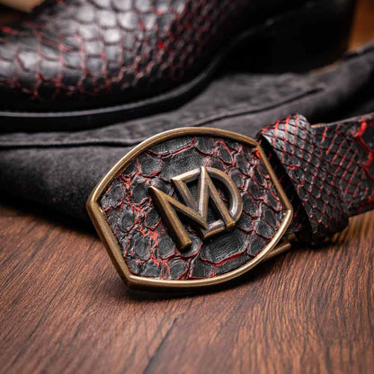 Kansas Genuine Python Skin Black Cherry Cowboy Boot | Marco Di Milano Western Boots