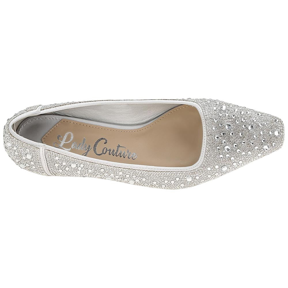 Lady Couture Fever Women's Silver Rhinestone Crystal Pointed Toe Dress Shoes