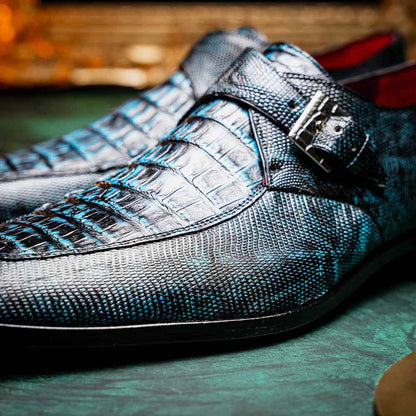 Toluca Genuine Crocodile and Lizard Skin Monk Strap | Marco Di Milano Exotic