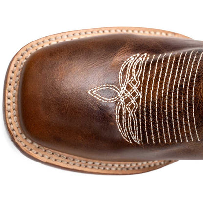 Ferrini Women’s Maggie Brown Square Toe Leather Cowboy Boots