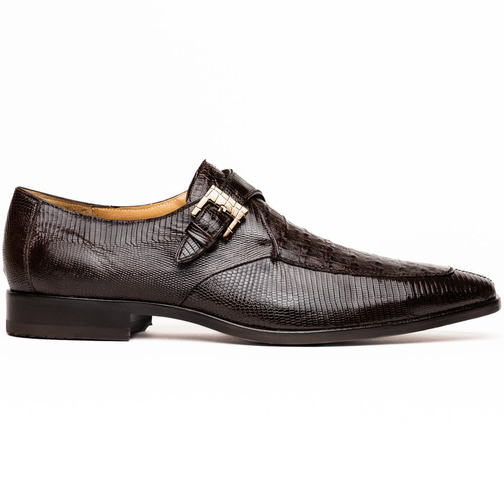 Toluca Genuine Crocodile and Lizard Skin Brown Monk Strap | Marco Di Milano