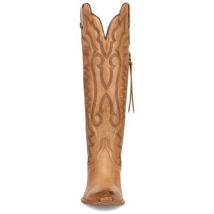 Dan Post Heartland Tan Leather Snip Toe Zipper Western Cowgirl Boots