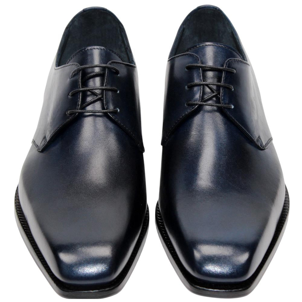 DUCA Sermoneta Navy Men's Italian Calf Leather Derby Dress Shoes