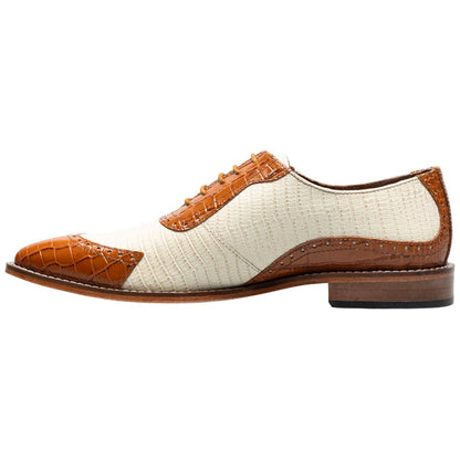 Stacy Adams Tarango Modified Cap Toe Tan Multi Oxford Shoes for Men