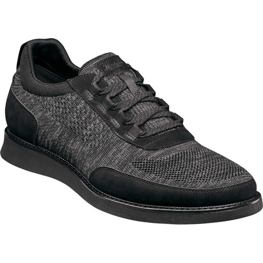 Florsheim Launch Black Knit Elastic Lace Moc Toe Slip On Men's Shoes