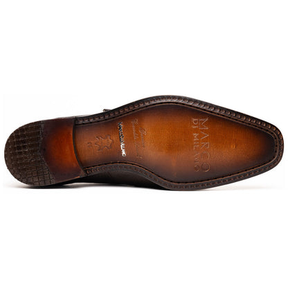 Toluca Genuine Crocodile and Lizard Skin Brown Monk Strap | Marco Di Milano