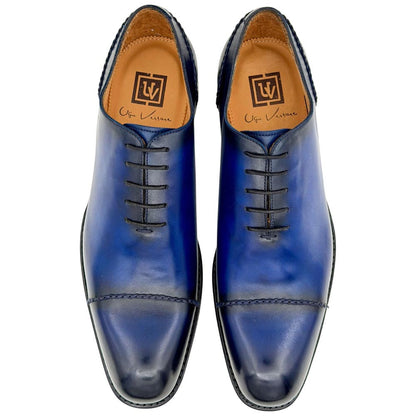 Ugo Vasare Henry Goodyear Welt Cap Toe Navy Dress Shoes