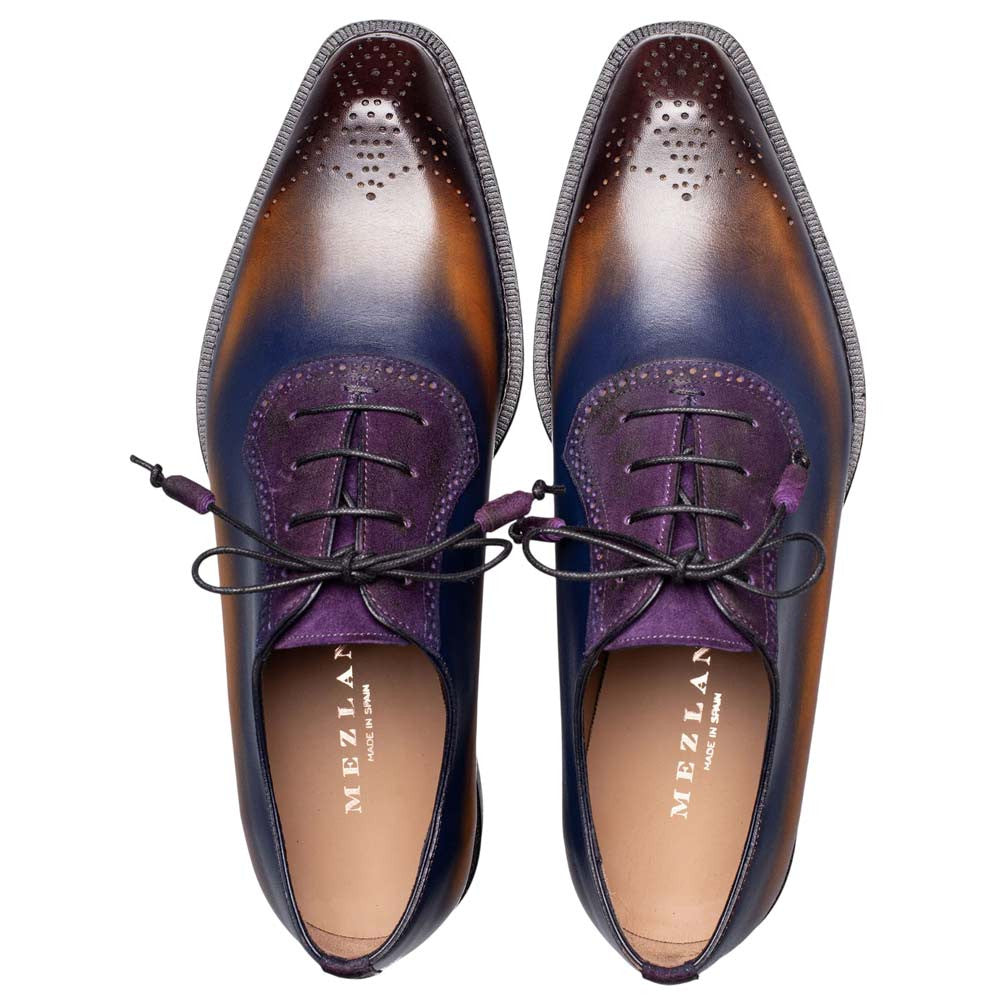 Mezlan Bretton Multi-Tone Oxford - Men's Purple/Multi Wholecut Oxford
