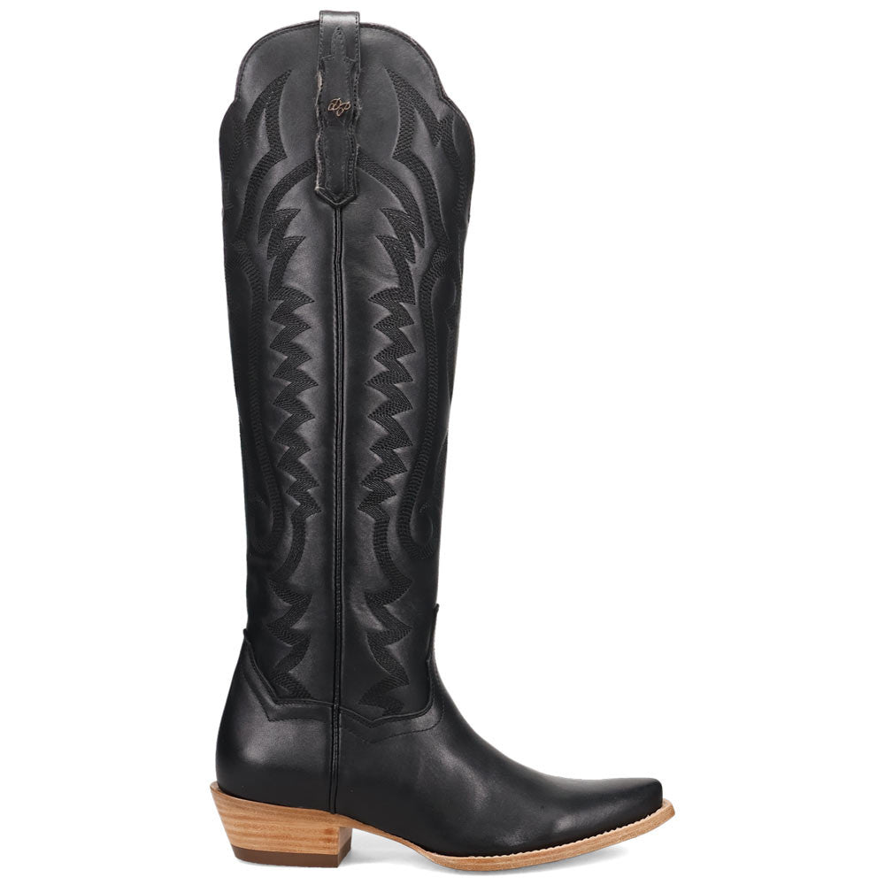 Dan Post Heartland Leather Black Zipper Snip Toe Western Cowgirl Boots