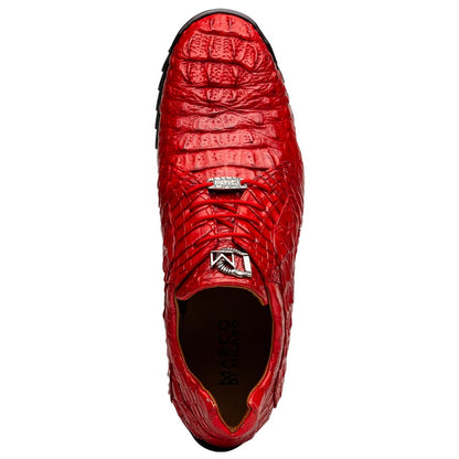 Marco Di Milano Kratos Genuine Caiman Crocodile Sneaker - Red