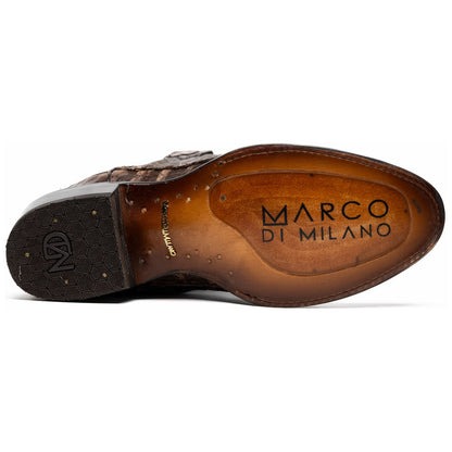 Phoenix Genuine Caiman Belly Skin Stone Brown Cowboy Boot | Marco Di Milano Western Boots