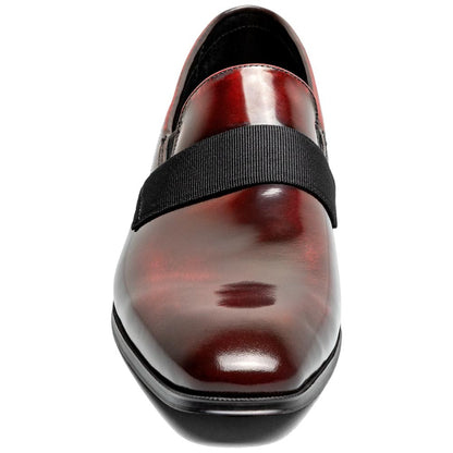 Florsheim Men's Hi Gloss Patent Leather Strap Burgundy Loafer Tux