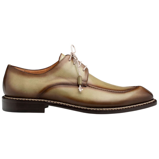 Mezlan Belmonte Men’s Olive Hand-Burnished Patina Calfskin Dress Derby Shoes