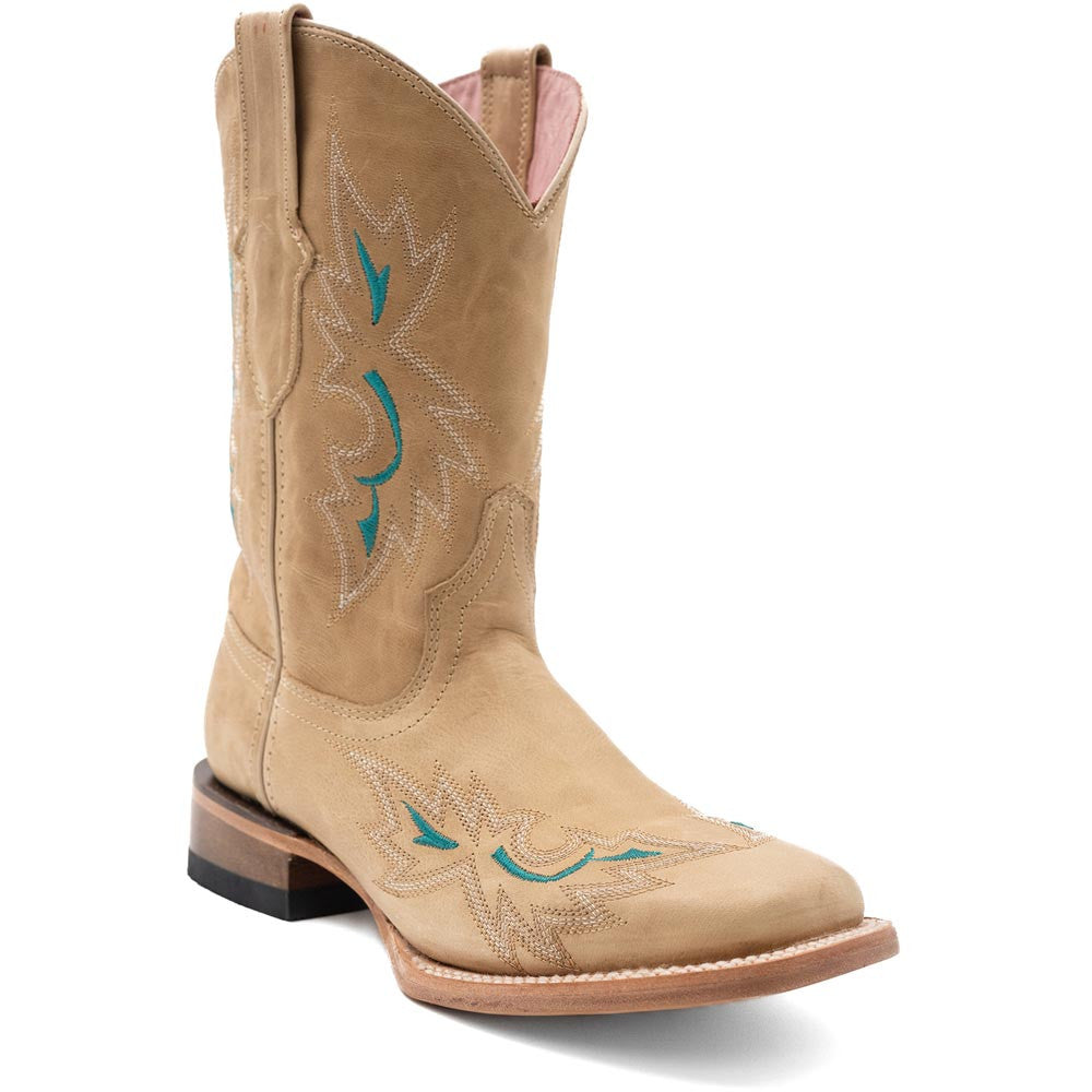 Ferrini Women’s Betsy Tan Square Toe Leather Cowboy Boots