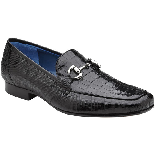 Belvedere Men's Udine Black Genuine Caiman Skin Loafers