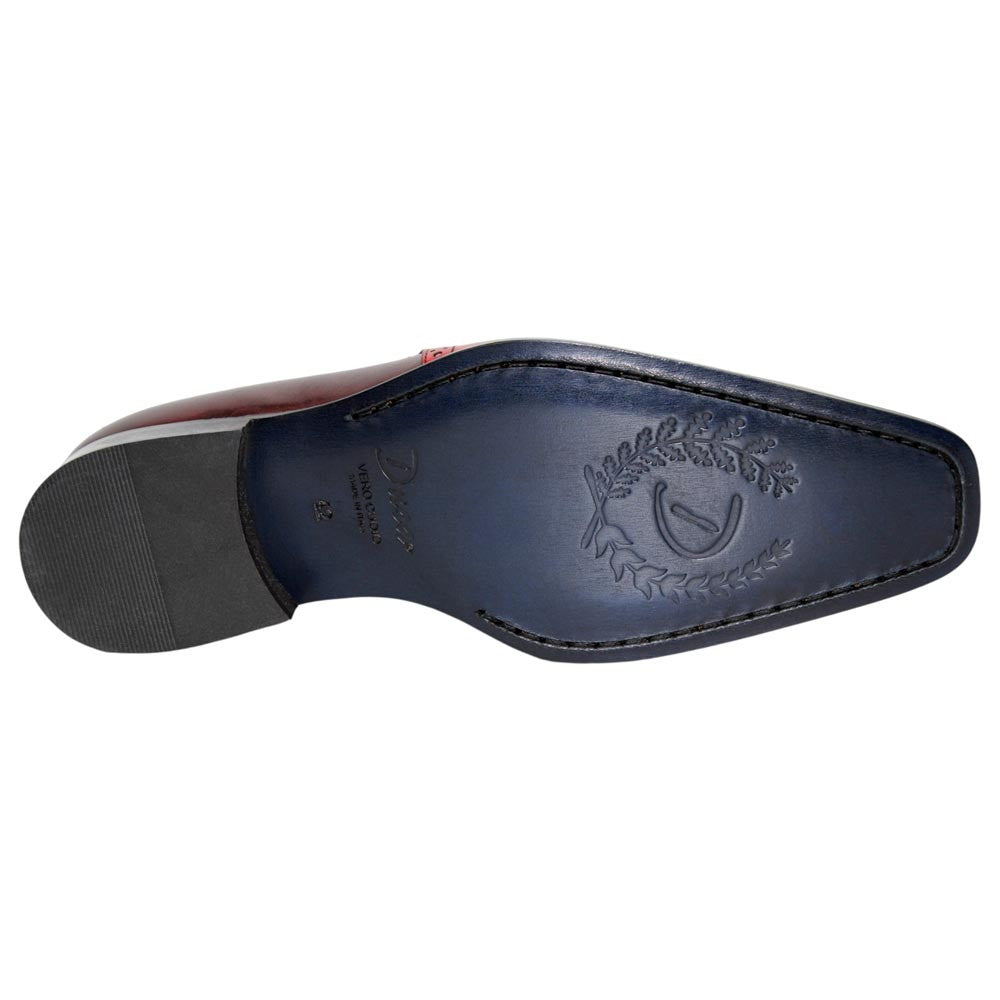 DUCA Paliano Rosso/Burgundy Italian Leather Slip-On Loafer for Men