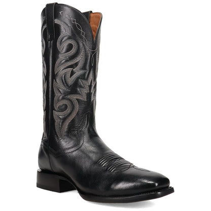 Dan Post Men’s Remington Black Leather Square Toe Western Cowboy Boots