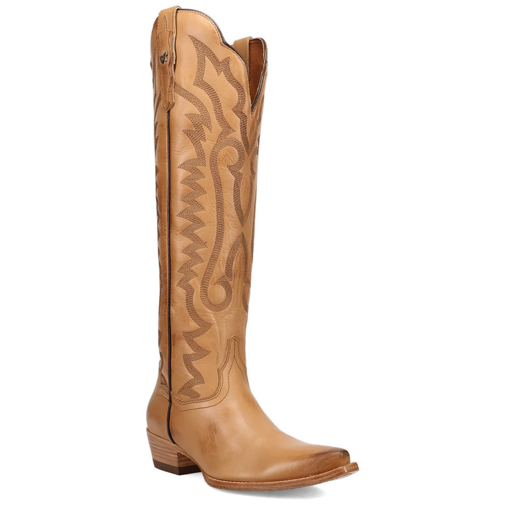 Dan Post Heartland Tan Leather Snip Toe Zipper Western Cowgirl Boots
