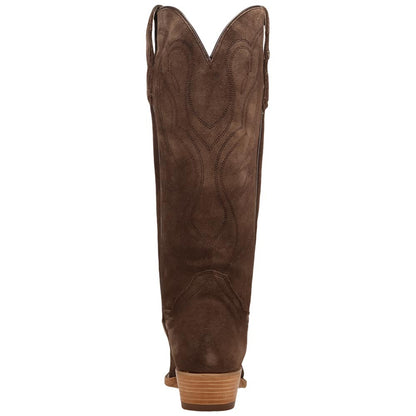 Dan Post Neon Prairie Women's Brown Suede Leather Western Boot - 15" Shaft, Narrow J Toe