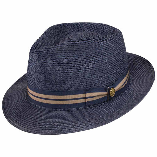 Stetson Nuntucket Navy Milan Finish Cowhide Sweat Band Hat