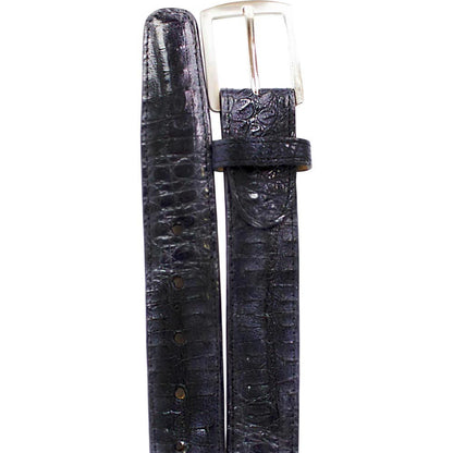 Belvedere Men's Navy Crocodile Belt