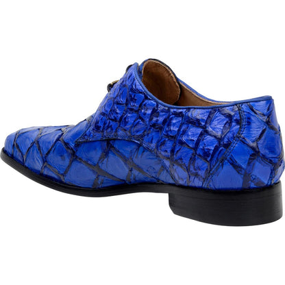 Belvedere Renzo Royal Blue Men’s Genuine Pirarucu Dress Shoes