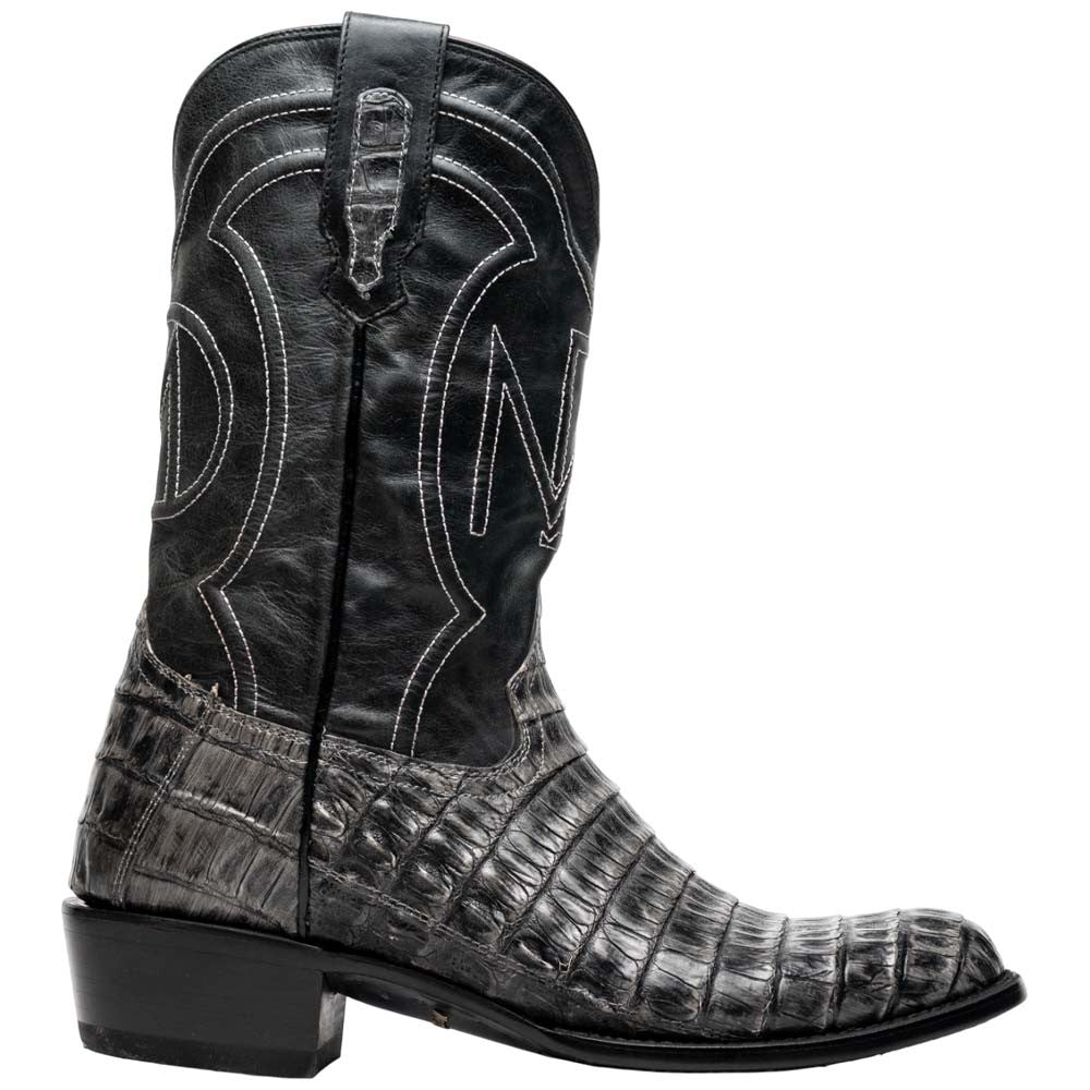 Phoenix Genuine Caiman Belly Skin Stone Gray Cowboy Boot | Marco Di Milano Western Boots