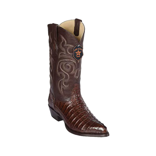 Los Altos Men's Brown Genuine Caiman Tail Boots