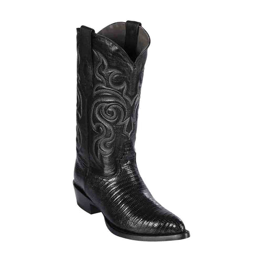 Los Altos Black J-Toe Genuine Teju Lizard