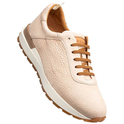 Mezlan Hill Men's Bone Lambskin Dress Sneaker - Handmade in Spain