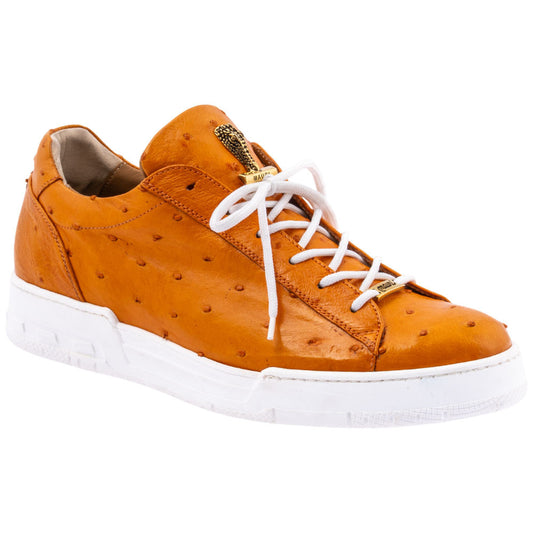 Mauri Men's Fattori Tangerine Round Toe Full Quill Ostrich Leather Luxury Loafers