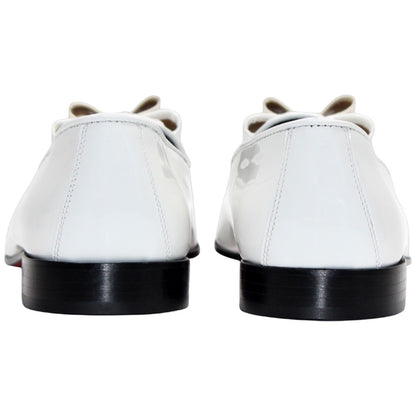 Amalfi White Velvet & Patent Leather Slip on | Duca Bow Dress Loafers